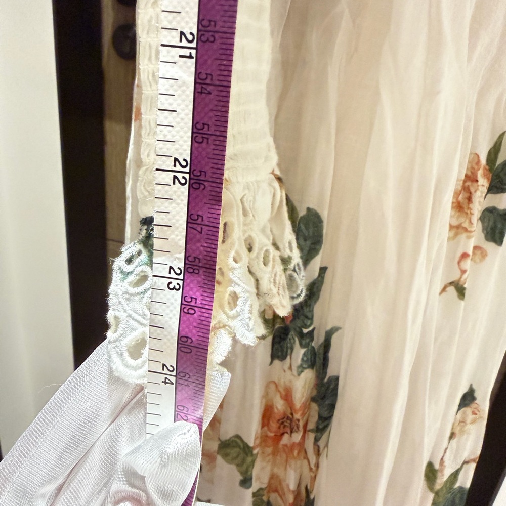 Zimmermann Ivory Maxi Dress with Peach Floral Print - Picture 15 of 15